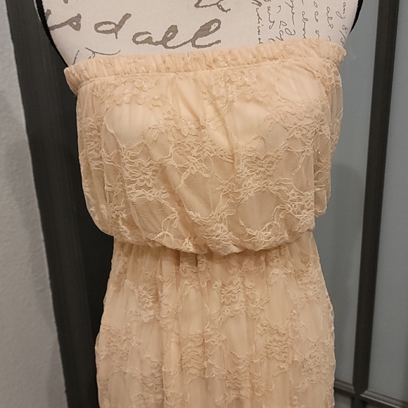 Bandeau Strapless Maxi Dress Light Peach - Picture 3 of 5